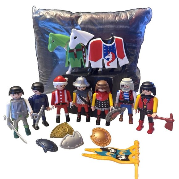 Vintage Playmobil Figures Mixed Lot of  Characters W/ Horses - Picture 1 of 7